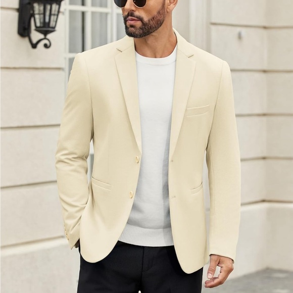 coofandy Other - Men's Casual Blazer Slim Fit Suit Jackets Two Button Lightweight Knit Sport Coat